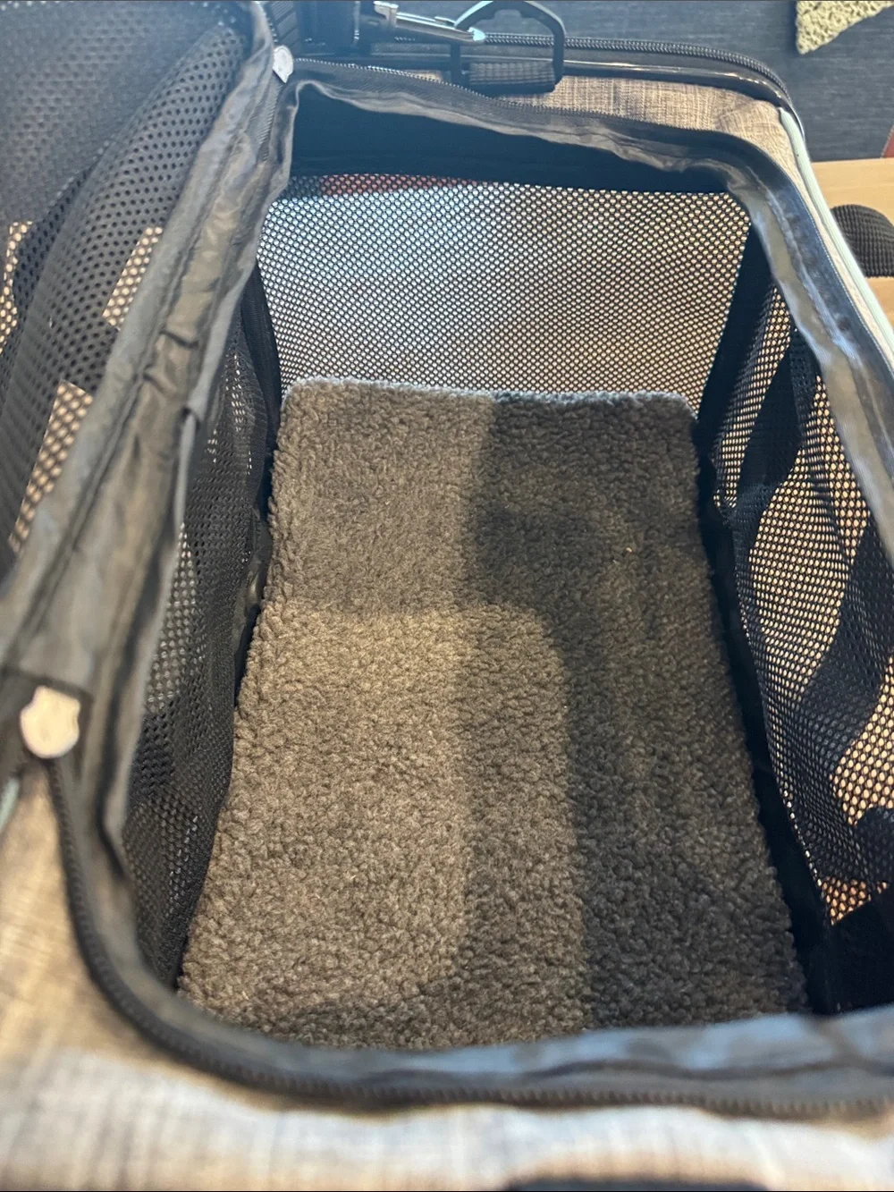 Gray and Black Soft-Sided Pet Carrier - Portable Dog Travel Bag